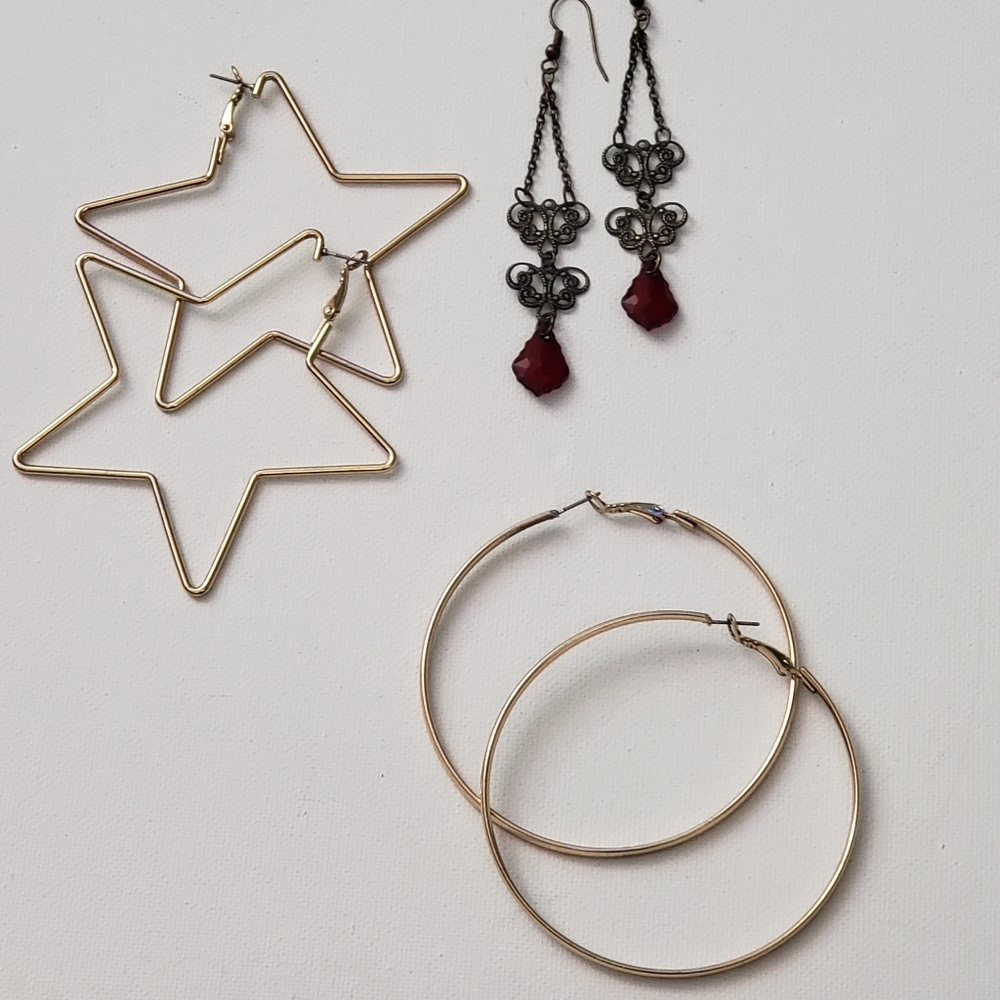 Star Hoop Earring Lot